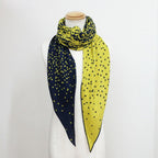 Hermes Heaven Losange GM Scarf Shawl Navy Yellow Cashmere Silk