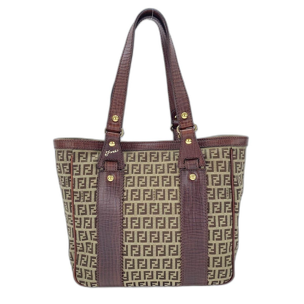 Fendi Tote Bag Zucchino Brown
