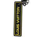 Louis Vuitton Bag Charm Key Ring Porte Cles Tab Leather Logo Black Yellow Silver — view 3