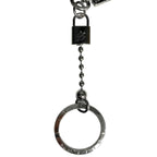 Louis Vuitton Bag Charm Key Ring Porte Cles Tab Leather Logo Black Yellow Silver — view 6