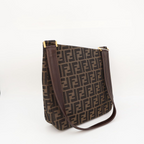 Fendi Shoulder Bag Zucca Canvas Leather