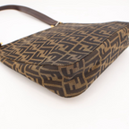 Fendi Shoulder Bag Zucca Canvas Leather