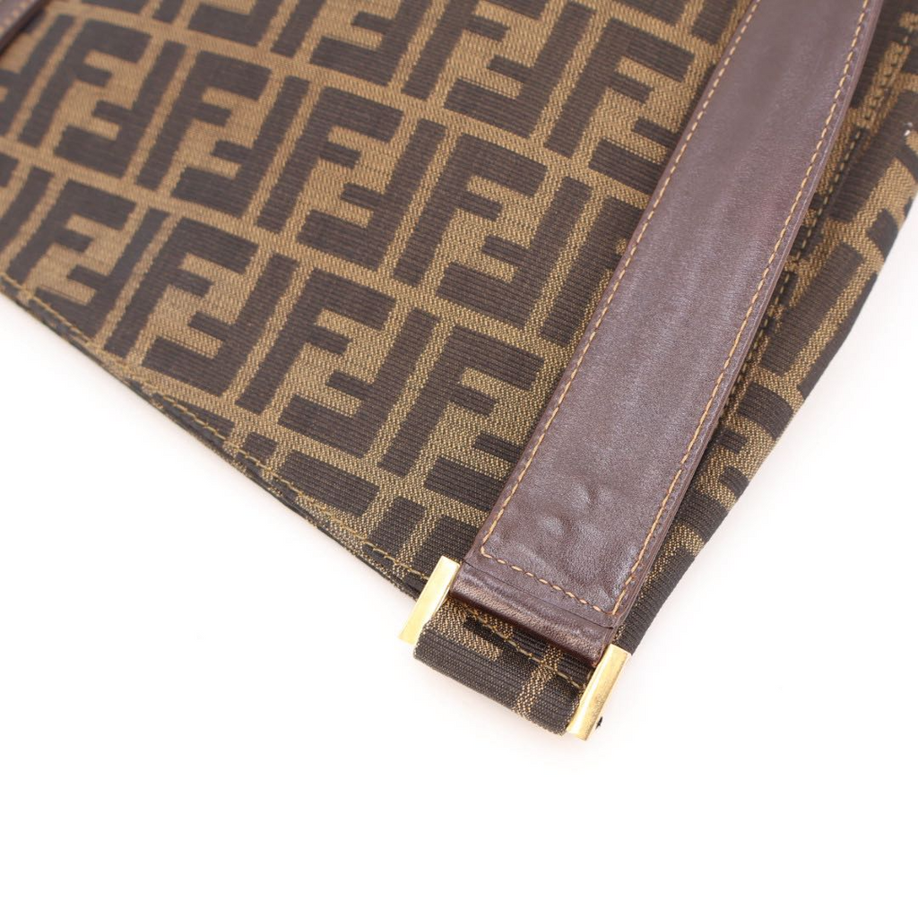 Fendi Shoulder Bag Zucca Canvas Leather