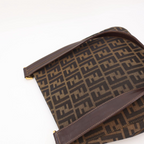 Fendi Shoulder Bag Zucca Canvas Leather