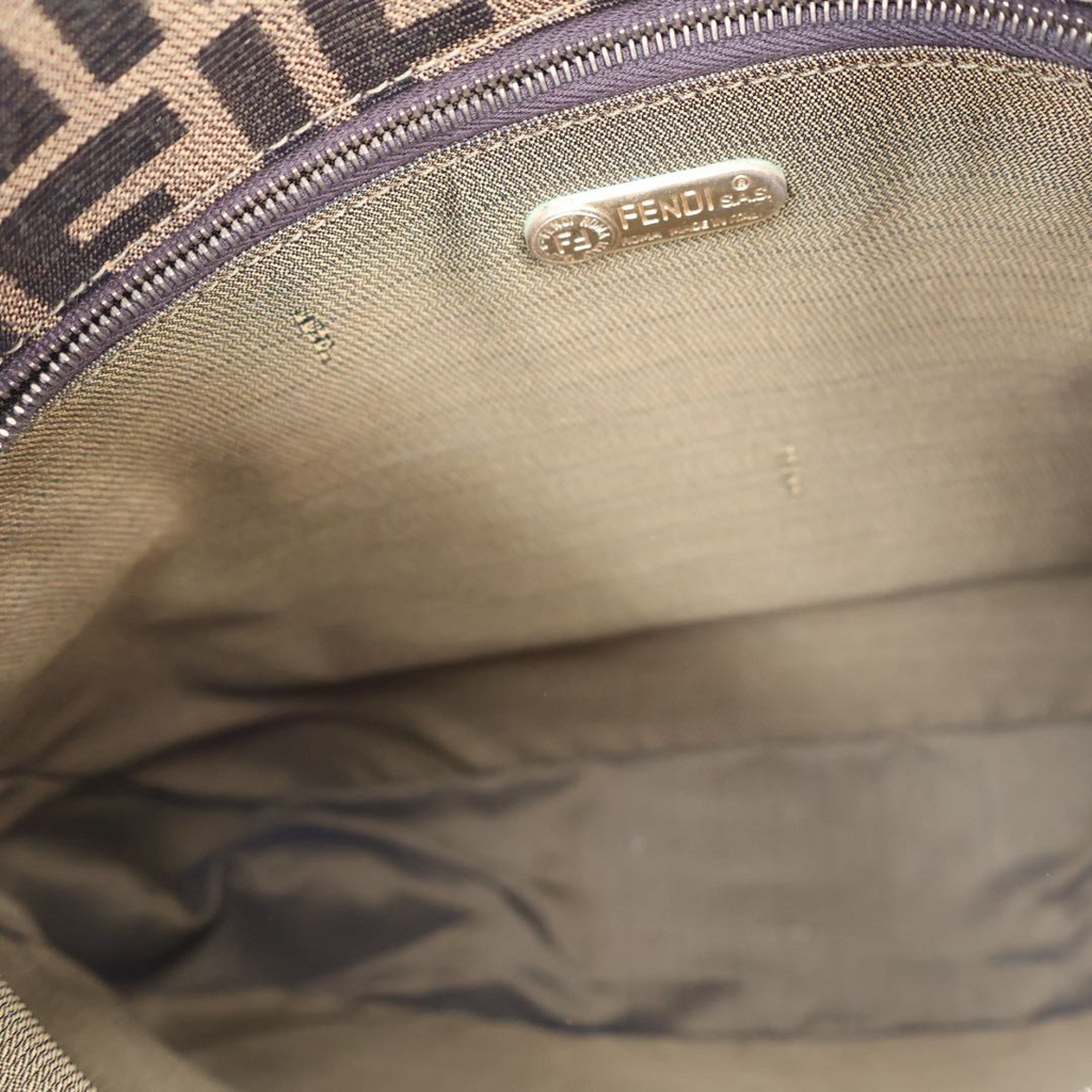 Fendi Shoulder Bag Zucca Canvas Leather