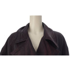 Chanel Vintage Silk Paper Tag Glossy Trench Coat Burgundy 38 — view 5