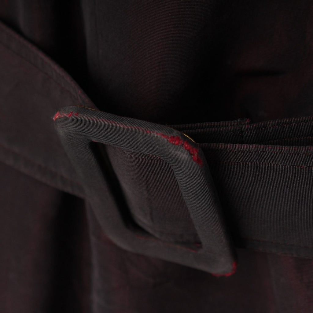 Chanel Vintage Silk Paper Tag Glossy Trench Coat Burgundy 38 — view 8