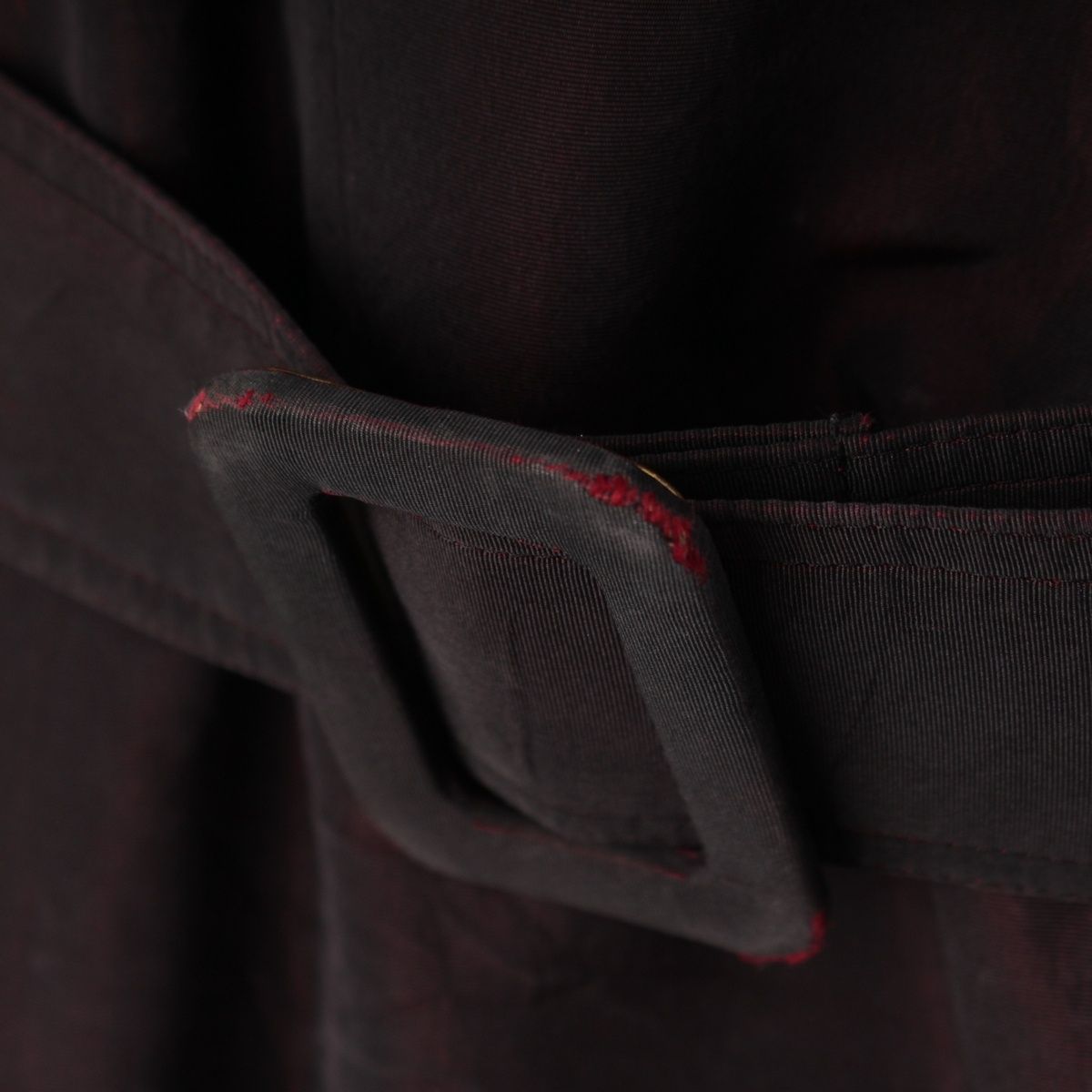 Chanel Vintage Silk Paper Tag Glossy Trench Coat Burgundy 38 — view 8