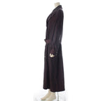 Chanel Vintage Silk Paper Tag Glossy Trench Coat Burgundy 38 — view 3