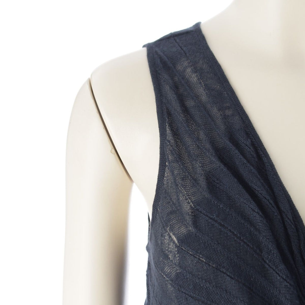Hermes Gaultier Era Transformation Sleeveless Knit Top Flare Skirt Set Navy 36 — view 8