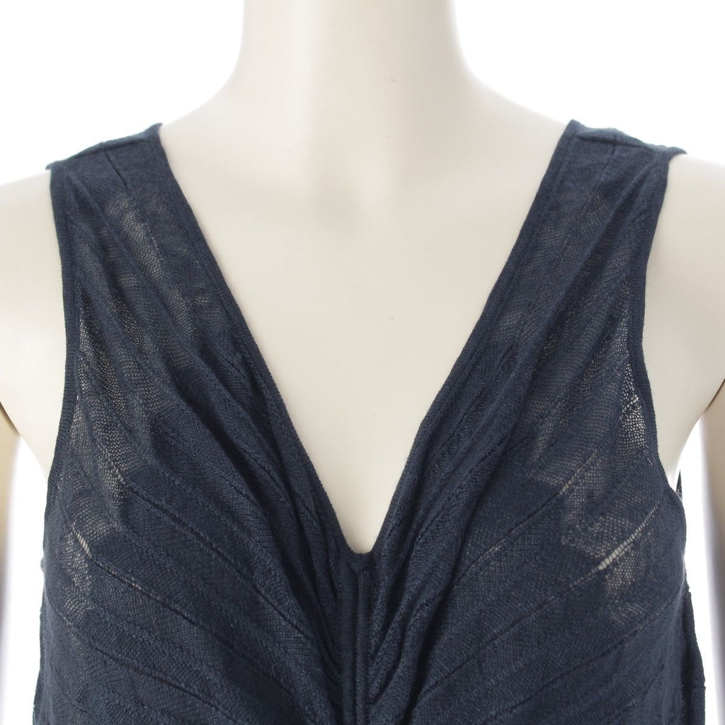 Hermes Gaultier Era Transformation Sleeveless Knit Top Flare Skirt Set Navy 36 — view 7
