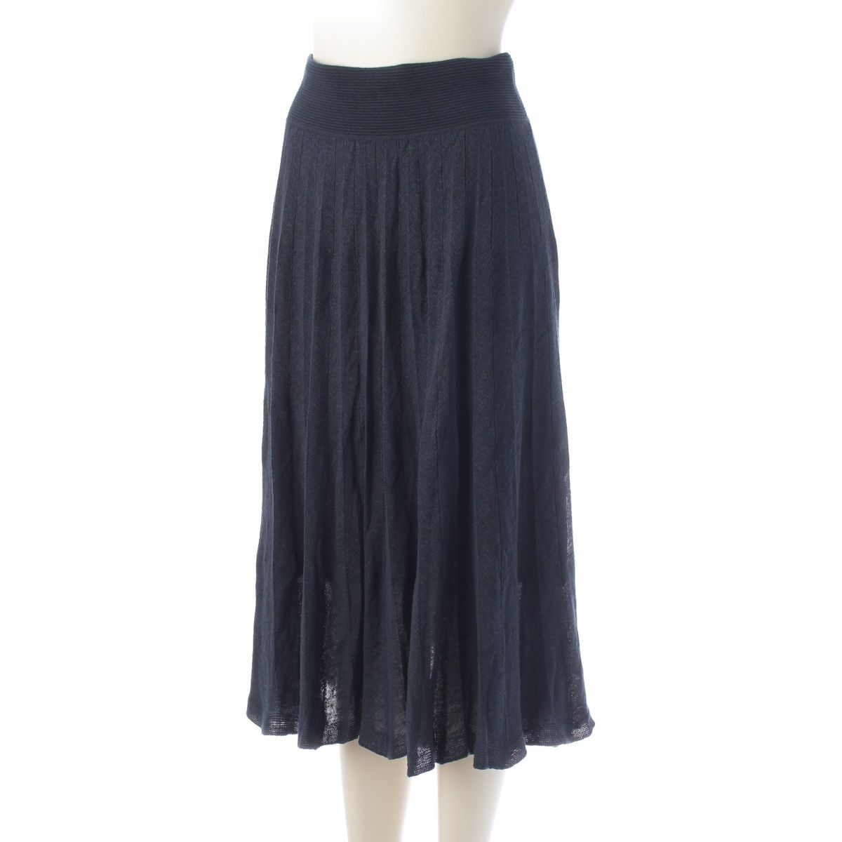 Hermes Gaultier Era Transformation Sleeveless Knit Top Flare Skirt Set Navy 36 — view 5