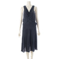 Hermes Gaultier Era Transformation Sleeveless Knit Top Flare Skirt Set Navy 36