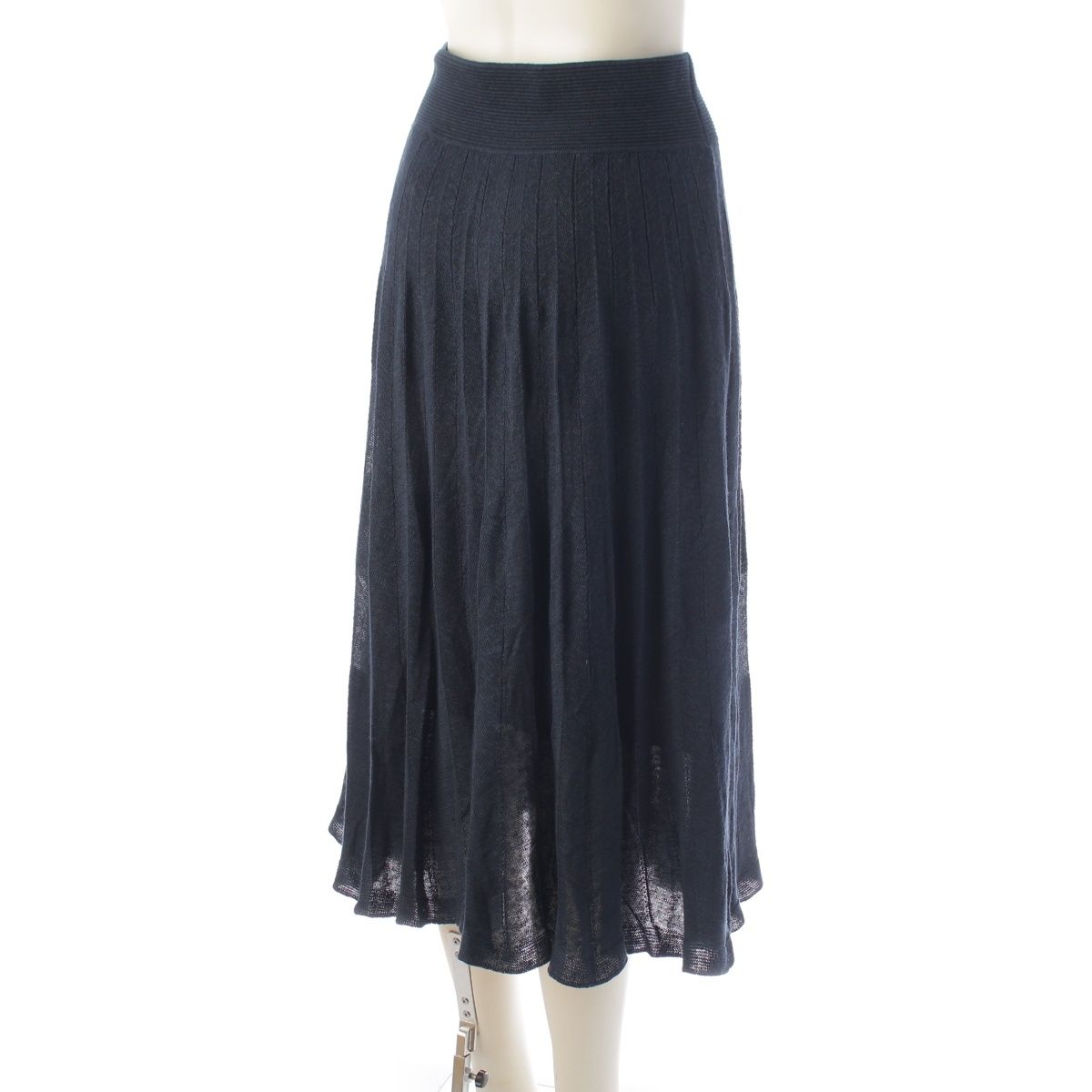 Hermes Gaultier Era Transformation Sleeveless Knit Top Flare Skirt Set Navy 36 — view 6