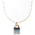 Hermes Buffalo Horn Amulet Cadena Motif Necklace Blue