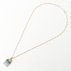 Hermes Buffalo Horn Amulet Cadena Motif Necklace Blue