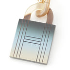Hermes Buffalo Horn Amulet Cadena Motif Necklace Blue