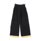 Chanel Wool CC Logo Bicolor Pants Black Yellow 36 — view 2