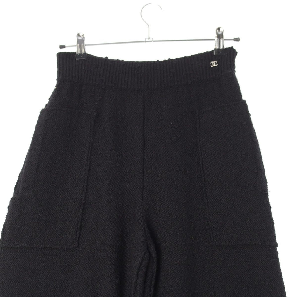 Chanel Wool CC Logo Bicolor Pants Black Yellow 36 — view 3