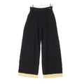 Chanel Wool CC Logo Bicolor Pants Black Yellow 36