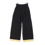 Chanel Wool CC Logo Bicolor Pants Black Yellow 36
