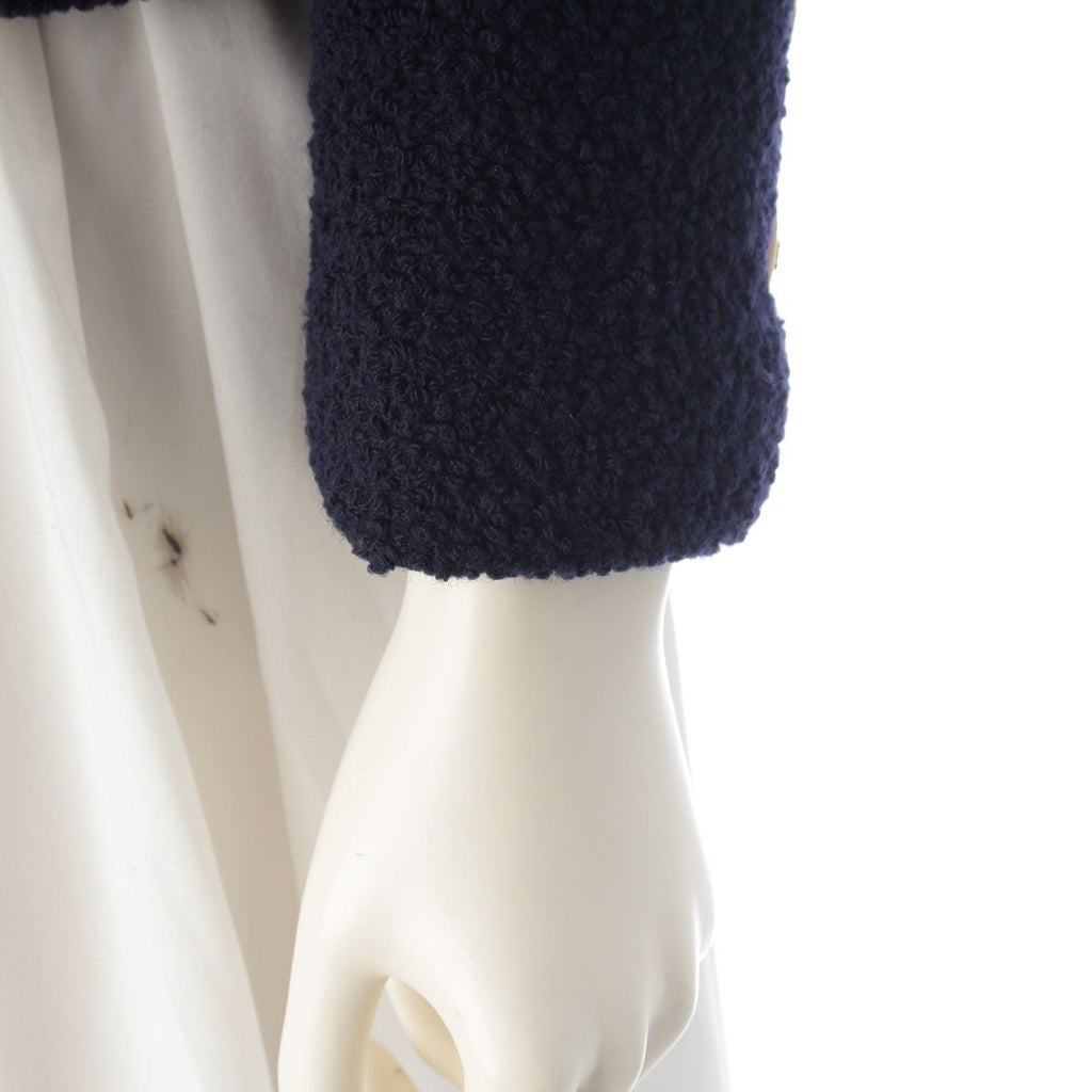 Chanel Tweed CC Logo Button Tailored Jacket Navy — view 6