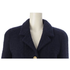 Chanel Tweed CC Logo Button Tailored Jacket Navy — view 5