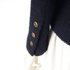 Chanel Tweed CC Logo Button Tailored Jacket Navy — view 7