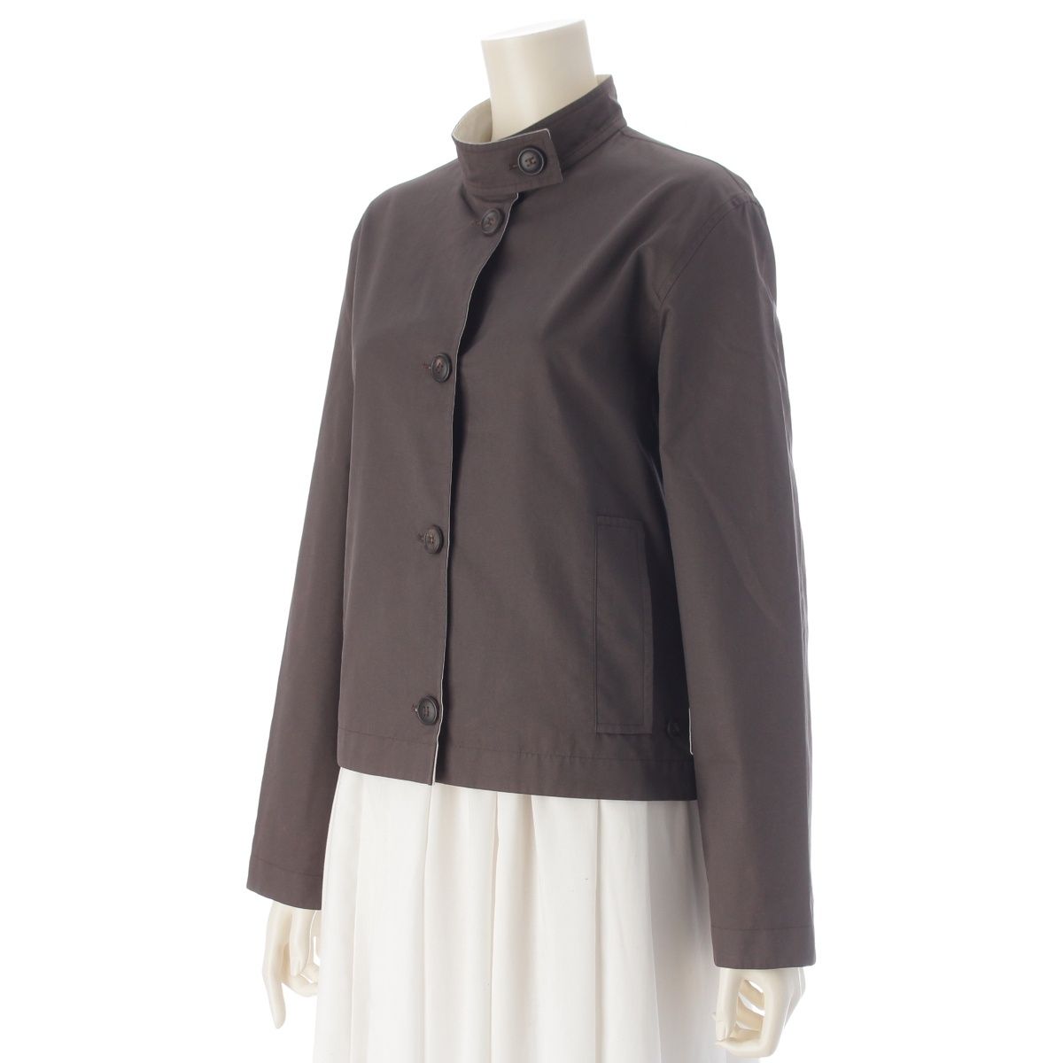 Hermes Martin Margiela Era Cotton Stand Color Reversible Jacket Brown 34 — view 2