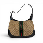Gucci Jackie Line Shoulder Bag Hobo Sherry GG Canvas Brown