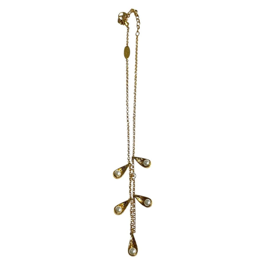 Louis Vuitton Necklace Collier Pari Gram Monogram Flower Pearl Gold — view 3