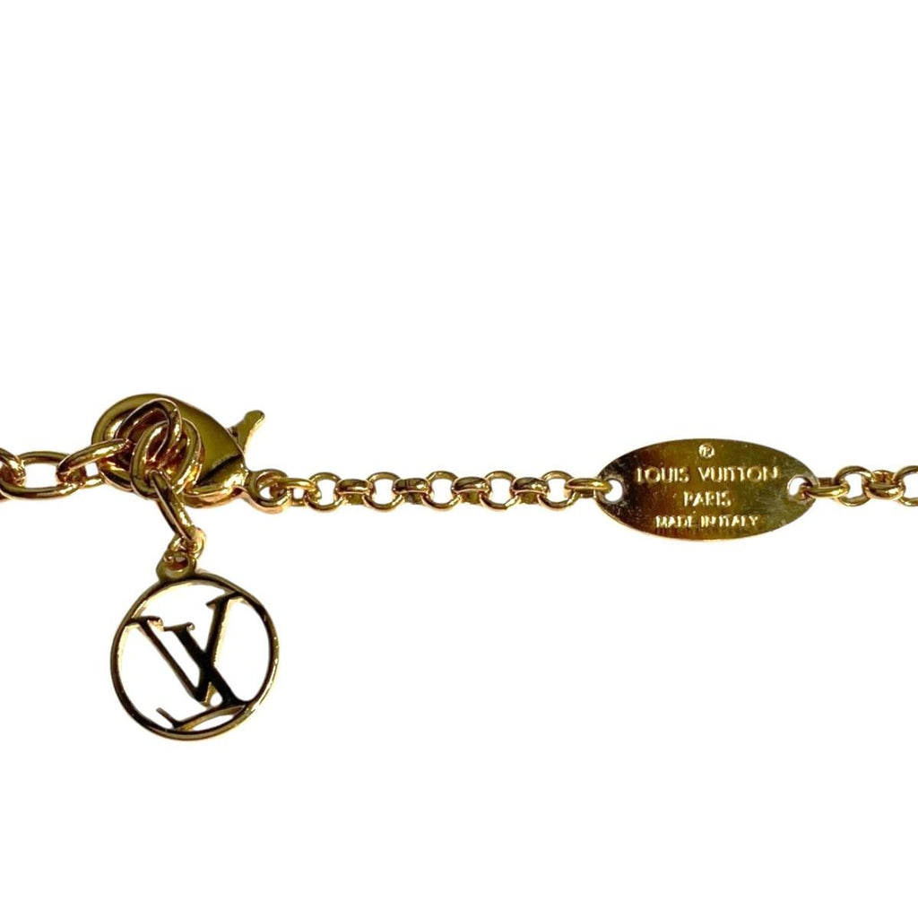 Louis Vuitton Necklace Collier Pari Gram Monogram Flower Pearl Gold — view 5