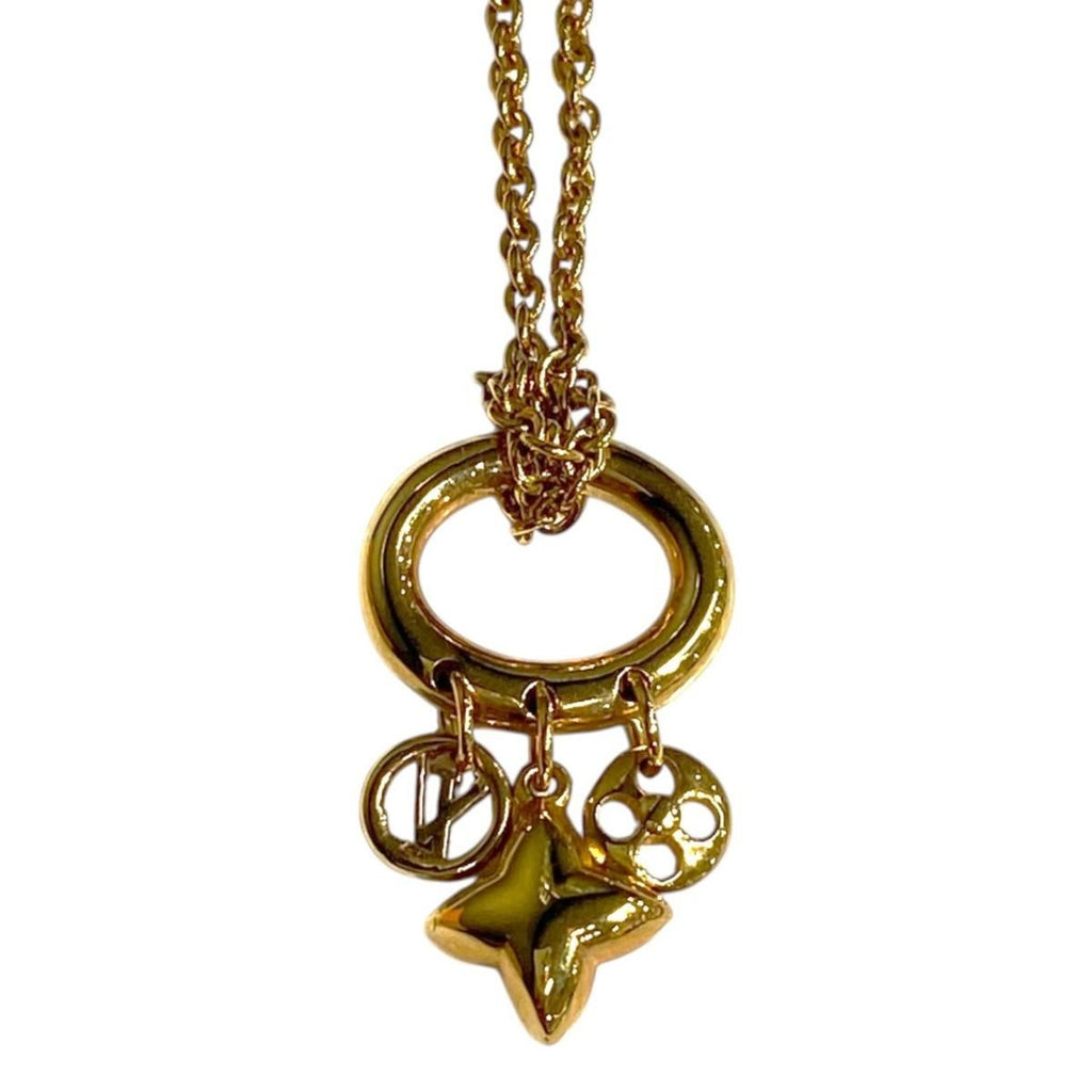 Louis Vuitton Necklace Collier My Blue Ming Monogram Flower Strass Gold — view 3