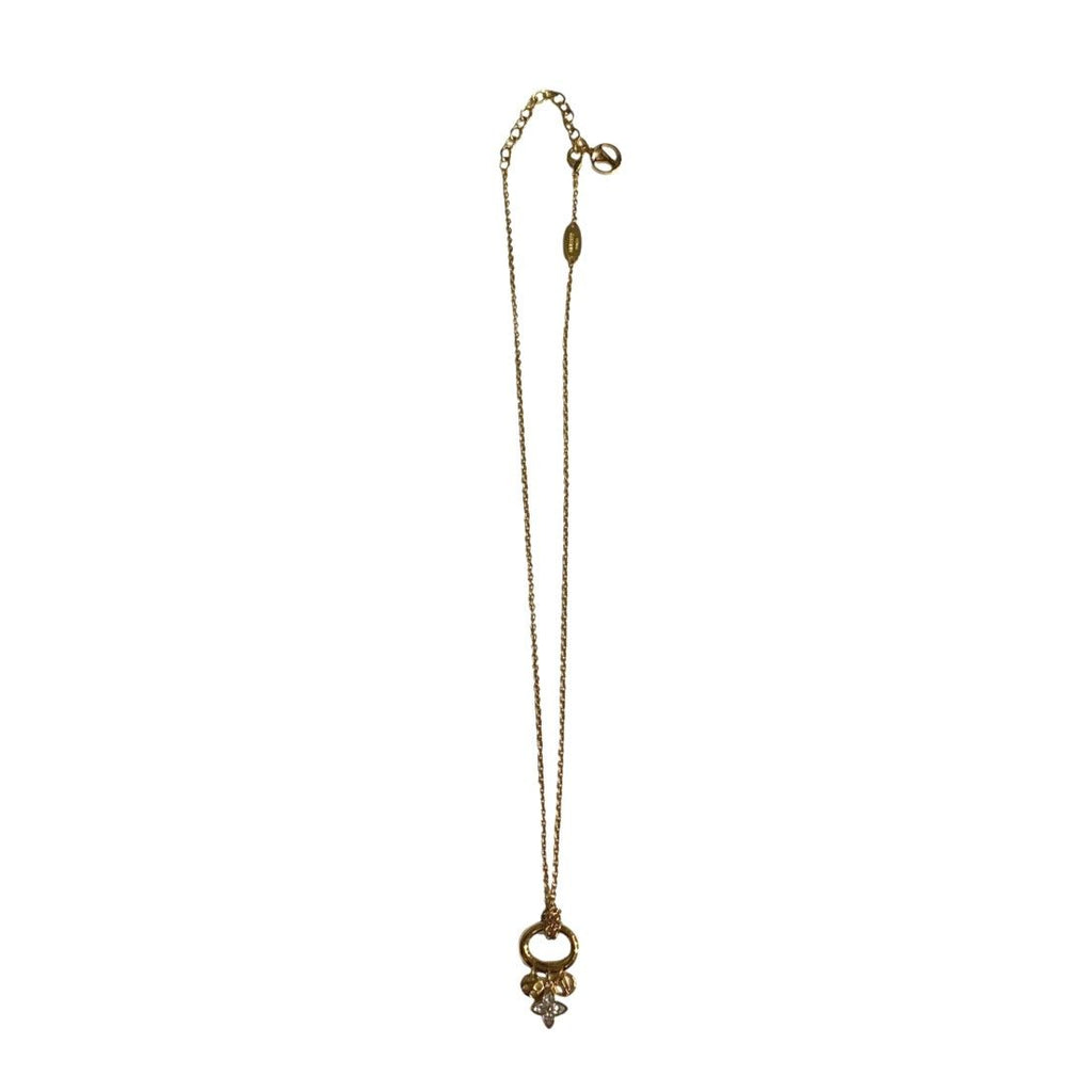 Louis Vuitton Necklace Collier My Blue Ming Monogram Flower Strass Gold — view 4