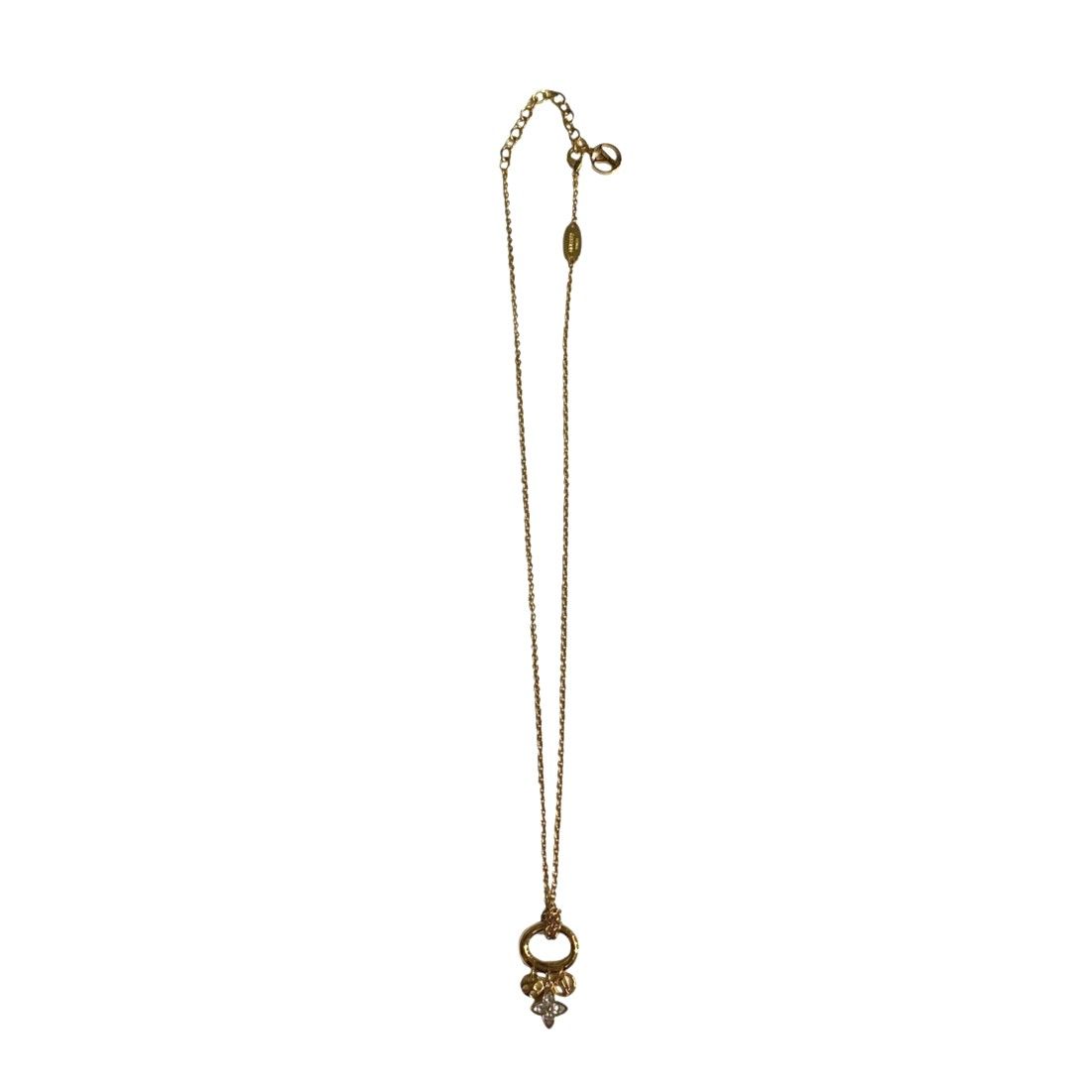 Louis Vuitton Necklace Collier My Blue Ming Monogram Flower Strass Gold — view 4