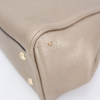 Gucci Soho Mini Shoulder Bag Gray Calf Leather Tassel Charm Interlocking 2-Way