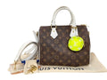 Louis Vuitton Speedy Bandouliere 25 Brown White Monogram 2-Way Shoulder Bag Mini