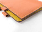Hermes Notebook Case Agenda Mini Orange Yellow Leather Stationery