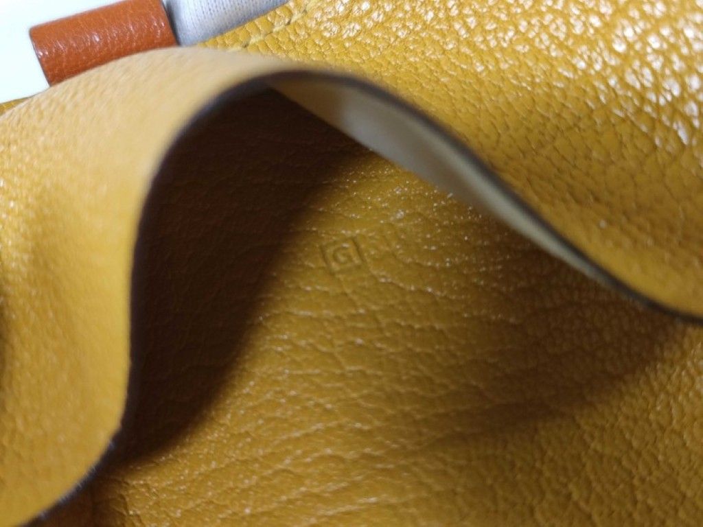 Hermes Notebook Case Agenda Mini Orange Yellow Leather Stationery