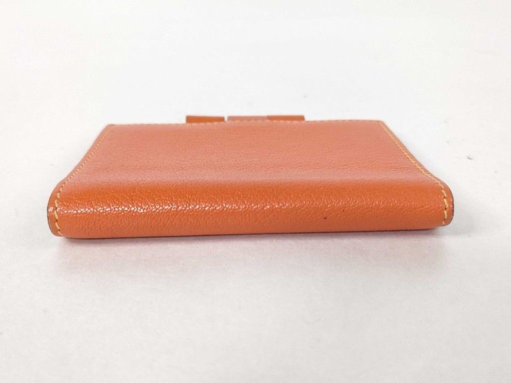 Hermes Notebook Case Agenda Mini Orange Yellow Leather Stationery