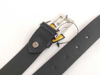Fendi Belt Black Leather FF Silver