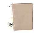 Fendi Clutch Beige Leather Silver