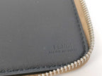 Fendi Clutch Beige Leather Silver