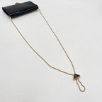 Prada Shoulder Bag Triangle Togo Black Patent Chain Gold