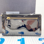 Prada Shoulder Bag Triangle Togo Black Patent Chain Gold