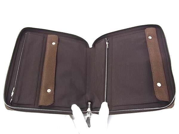 Hermes Clutch Her Line Multi Case Brown Canvas Zip Around