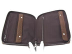Hermes Clutch Her Line Multi Case Brown Canvas Zip Around