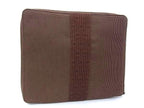 Hermes Clutch Her Line Multi Case Brown Canvas Zip Around