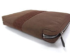 Hermes Clutch Her Line Multi Case Brown Canvas Zip Around