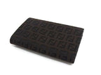 Fendi Bifold Wallet Zucchino Brown Black Canvas Leather